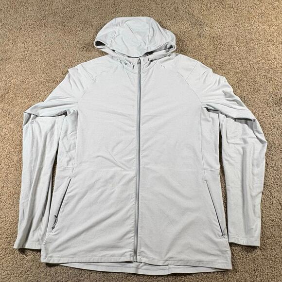 Lululemon Hoodie Mens Size Large Gray Full Zip Pockets Lightweight Training - Picture 1 of 7